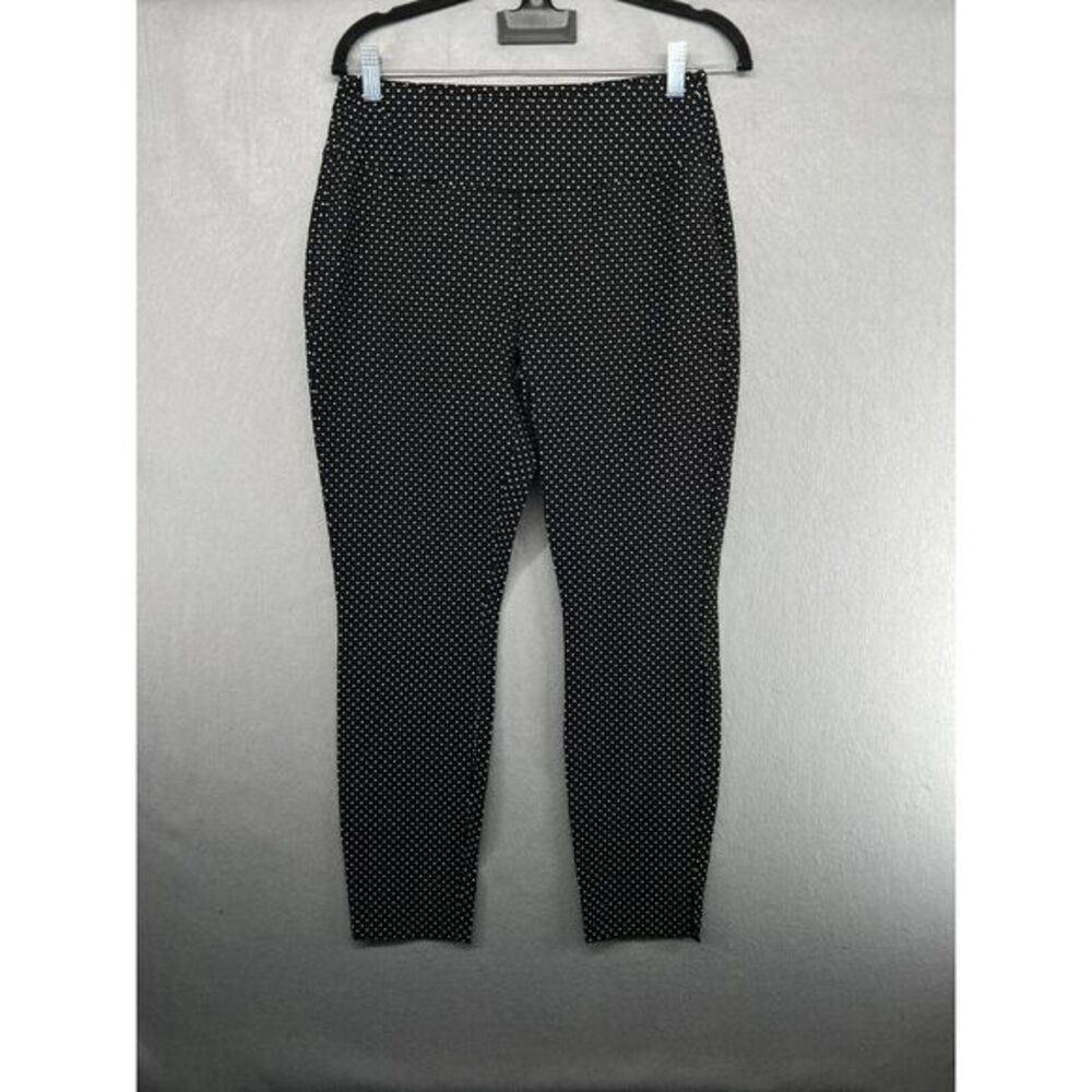 Cabi Pants Womens 4 Black White Seaside Chic Trouser Polka Dot Side Zip 5175